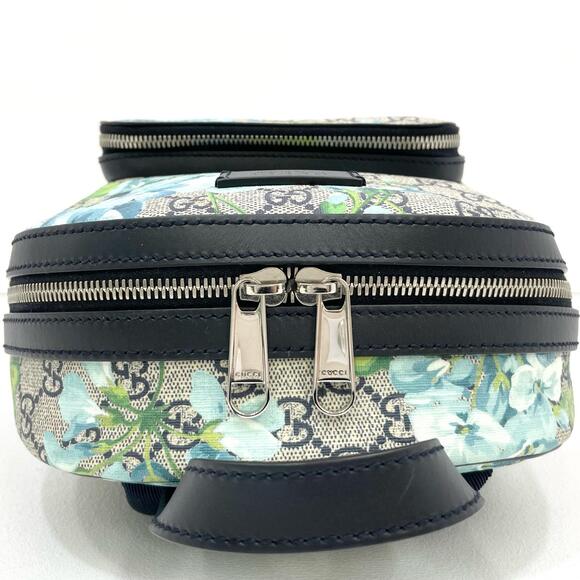 Gucci GG Blooms Backpack Daypack Beige Blue - Picture 6 of 15